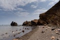 Le Grande Conque beach in Agde Cape, Cap d`Agde Royalty Free Stock Photo